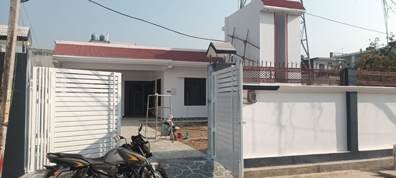 Contemporary Bungalow Frontage Completed Residence project in Lucknow