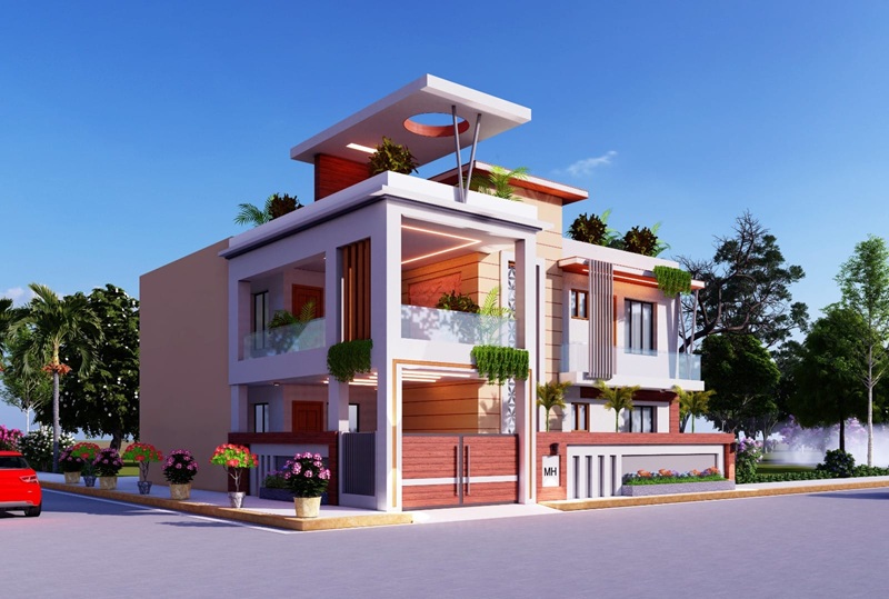 Project 9 Exterior Completed Residence project in Lucknow